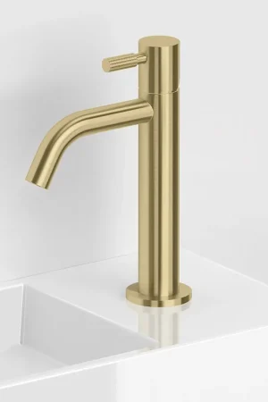 Clou Xo type 13 wastafelkraan goud geborsteld PVD CL/06.14013.82 Hoge Kwaliteit